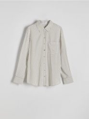 Koszula regular z wiskozy - jasnozielony. Zielone koszule damskie Reserved, l, bez wzorów, z tkaniny, bez kołnierzyka, bez ramiączek. W wyprzedaży za 35.99 zł.