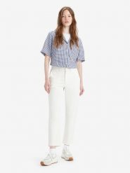 Levi's Spodnie chino w kolorze kremowym rozmiar: W25/L27. Brązowe spodnie materiałowe damskie Levi's, bez wzorów. Za 121.45 zł.
