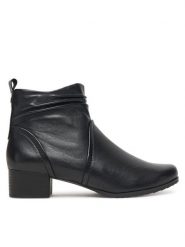 Caprice Botki 9-25358-41 Czarny. Czarne botki damskie Caprice, ze skóry, bez obcasa, na słupku, bez zapięcia. Za 509.99 zł.