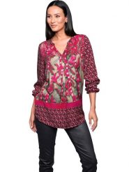 Heine Bluzka w kolorze różowym rozmiar: 48. Różowe bluzki damskie Heine, bez wzorów, z wiskozy, bez kołnierzyka, bez ramiączek. Za 73.93 zł.