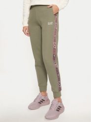 EA7 Emporio Armani Spodnie dresowe 6DTP81 TJUXZ 1898 Zielony Regular Fit. Zielone spodnie dresowe damskie EA7 Emporio Armani, xxl, bez wzorów, z dresówki. Za 239.99 zł.