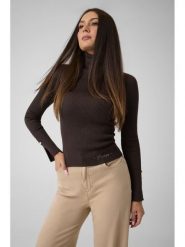 Guess Golf 183992 Brązowy Classic Fit. Brązowe golfy damskie Guess, s, z aplikacjami, bez ramiączek. Za 344.99 zł.