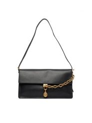 Tommy Hilfiger Torebka Crest Leather Conv Shoulder Bag AW0AW19015 Czarny. Czarne torebki klasyczne damskie Tommy Hilfiger, ze skóry, bez dodatków. Za 949.99 zł.