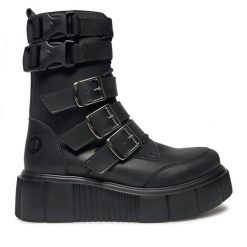 Botki Altercore. Czarne botki damskie Altercore, bez obcasa, na koturnie, bez zapięcia. Za 679.99 zł.