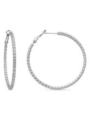 Luxenter Srebrne kolczyki-kreole z cyrkoniami rozmiar: onesize. Szare kolczyki damskie Luxenter, z cyrkonią, srebrne. Za 304.99 zł.