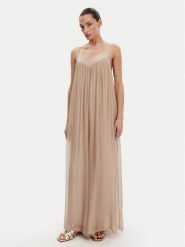 ViCOLO Kombinezon TD0588 Beżowy Relaxed Fit. Brązowe sukienki damskie ViCOLO, bez wzorów, z wiskozy, bez ramiączek. Za 419.99 zł.