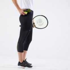 Krótkie legginsy do tenisa damskie Artengo Dry Hip Ball. Czarne legginsy damskie ARTENGO, xs, bez wzorów, z elastanu. Za 79.99 zł.