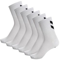 Skarpetki białe Humel hmlCHEVRON 6-PACK SOCKS uniwersalne. Białe skarpetki damskie Hummel, bez wzorów. Za 89.99 zł.