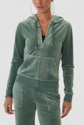 JUICY COUTURE Zielona bluza damska Gold Robertson Hoodie, Rozmiar XS. Zielone bluzy damskie Juicy Couture, s, bez wzorów, z kapturem. W wyprzedaży za 278.99 zł.