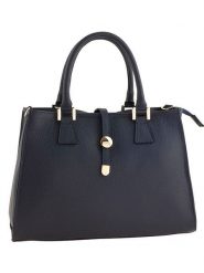 ORE10 Skórzana torebka "Mida" w kolorze granatowym - 35 x 25 x 11 cm rozmiar: onesize. Niebieskie torebki klasyczne damskie ORE10, z materiału, przez ramię, bez dodatków. Za 295.99 zł.