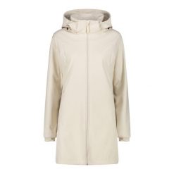 Damska kurtka softshell CMP. Białe kurtki damskie CMP, na zimę, bez wzorów, z materiału, z kapturem. Za 536.25 zł.