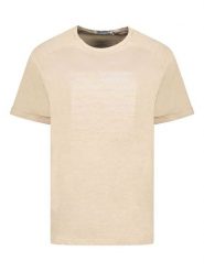 Geographical Norway Koszulka w kolorze beżowym rozmiar: M. Brązowe bluzki damskie Geographical Norway, m, bez wzorów, z bawełny, bez kołnierzyka, bez ramiączek. Za 56.99 zł.