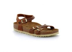 Klapki Birkenstock Kumba Brązowe Damskie. Brązowe klapki damskie Birkenstock, bez wzorów, z materiału, bez obcasa, bez zapięcia. Za 874.00 zł.