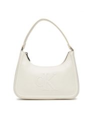 Calvin Klein Torebka Bold Ck Small Shoulder Bag LV04F3230G Biały. Białe torebki klasyczne damskie Calvin Klein, ze skóry, bez dodatków. Za 319.99 zł.