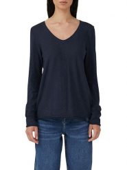 S.Oliver Koszulka w kolorze granatowym rozmiar: 40. Niebieskie bluzki damskie S.Oliver, s, bez wzorów, z bawełny, bez kołnierzyka, bez ramiączek. Za 52.99 zł.