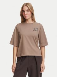 The North Face T-Shirt NF0A8JAP Beżowy ciemny Boxy Fit. Brązowe t-shirty damskie The North Face, l, bez wzorów, z bawełny, bez kołnierzyka. Za 169.99 zł.