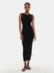 TWINSET Sukienka dzianinowa 242TP3190 Czarny Slim Fit. Czarne sukienki damskie Twinset, bez wzorów, z dzianiny, bez ramiączek. Za 779.99 zł.