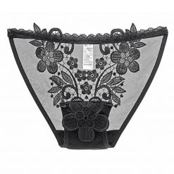 Figi z haftem i prześwitującym materiałem Pakize. Figi Intica, bez wzorów, z tkaniny. Za 69.00 zł.