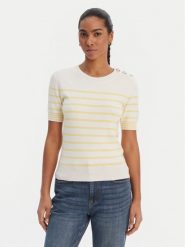 Morgan Sweter 251-MTERI Żółty Slim Fit. Żółte swetry klasyczne damskie Morgan, s, z wiskozy, bez kołnierzyka. Za 189.99 zł.