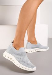 Szare Buty Sportowe ze Skarpetkową Cholewką do Kostki Eirona. Szare obuwie sportowe casual damskie Born2be. Za 54.99 zł.