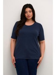 KAFFE curve Koszulka w kolorze granatowym rozmiar: XL. Niebieskie koszulki damskie KAFFE curve, xl, bez wzorów, bez kołnierzyka, bez ramiączek. Za 90.45 zł.