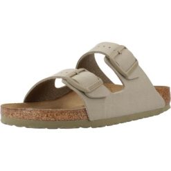 Klapki damskie Birkenstock Arizona Faded. Brązowe klapki damskie Birkenstock, bez wzorów, z materiału, bez obcasa, bez zapięcia. Za 393.00 zł.