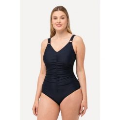 Damski Kostium kąpielowy kaktusy miękkie miseczki ozdobne kółka. Niebieskie stroje jednoczęściowe Ulla Popken, bez wzorów, z elastanu. Za 244.99 zł.