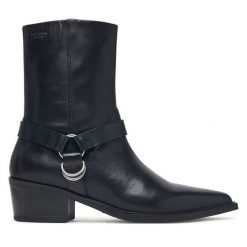 Kowbojki Vagabond Shoemakers. Czarne botki damskie Vagabond Shoemakers, bez obcasa, na słupku, bez zapięcia. Za 779.99 zł.