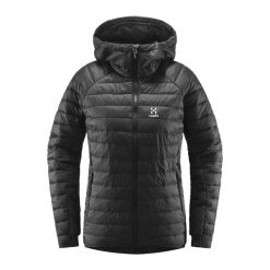 Kurtka puchowa damska Haglöfs Spire Mimic Hood. Czarne kurtki damskie Haglöfs, l, bez wzorów, z puchu, bez kaptura. Za 429.99 zł.