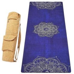 Antypoślizgowa mata do jogi Comfort 5mm, guma-mikrofibra +Torba z korka Mandala. Brązowe torby sportowe ACHAMANA, bez wzorów, z bawełny, duże. Za 550.00 zł.