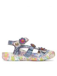 Laura Vita Sandały Beczierso 33 Niebieski. Niebieskie sandały damskie LAURA VITA, bez wzorów, ze skóry, bez obcasa, na płaskiej podeszwie, bez zapięcia. Za 409.99 zł.