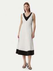 KARL LAGERFELD Sukienka letnia B2W13026 Kremowy Regular Fit. Białe sukienki damskie KARL LAGERFELD, bez wzorów, z lyocellu, bez ramiączek. Za 1,199.00 zł.