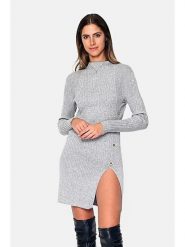 C& Jo Sukienka dzianinowa w kolorze jasnoszarym rozmiar: 38. Szare sukienki damskie C& Jo, bez wzorów, z dzianiny, klasyczne, bez ramiączek. Za 142.53 zł.