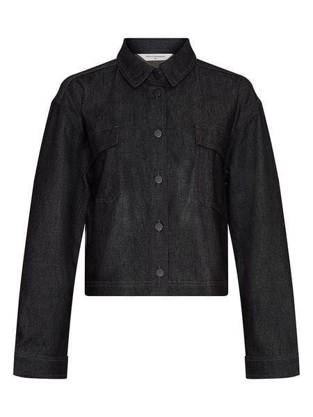 MOSS COPENHAGEN Kurtka dżinsowa w kolorze czarnym rozmiar: XS/S. Czarne kurtki damskie Moss Copenhagen, s, bez wzorów, bez kaptura. Za 157.35 zł.