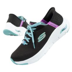 Buty sportowe damskie Skechers SLIP-INS. Czarne obuwie sportowe casual damskie Skechers, z tkaniny, trekkingowe. Za 279.00 zł.