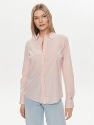 Tommy Hilfiger Koszula WW0WW43344 Różowy Regular Fit. Czerwone koszule damskie Tommy Hilfiger, bez wzorów, z bawełny, bez kołnierzyka, bez ramiączek. Za 279.99 zł.