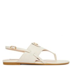 Sandały Liu Jo. Białe sandały damskie Liu Jo, bez wzorów, bez obcasa, na płaskiej podeszwie, bez zapięcia. Za 469.99 zł.