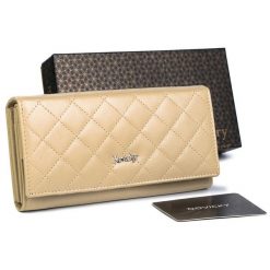 Portfel damski skórzany R-RD-12-GCL-Q-3882 BEIGE. Brązowe portfele damskie ROVICKY, bez wzorów. Za 84.99 zł.