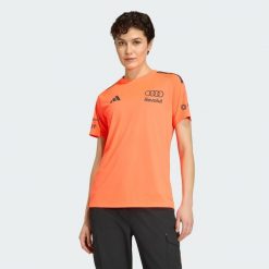 Koszulka Audi Formula One Team Set Up Women. Czerwone bluzki damskie Adidas, bez wzorów, sportowe, bez kołnierzyka, bez ramiączek. Za 439.00 zł.