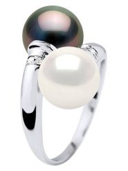Pearl Addict Złoty pierścionek z diamentami i perłami rozmiar: 52. Szare pierścionki damskie Pearl Addict, z diamentem, złote. Za 2,727.95 zł.