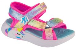 Sandały SKECHERS 302682N Rose. Czerwone sandały damskie Skechers, bez wzorów, z tkaniny, bez obcasa, bez zapięcia. Za 179.90 zł.