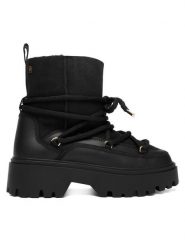 Tommy Hilfiger Śniegowce Real Shearling Laceup Snowboot FW0FW08996 Czarny. Czarne śniegowce damskie Tommy Hilfiger, ze skóry. Za 899.99 zł.