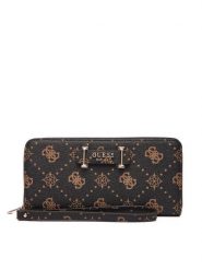 Guess Portfel Silia Slg SWGP98 90146 Brązowy. Brązowe portfele damskie Guess, z aplikacjami, ze skóry. Za 199.99 zł.