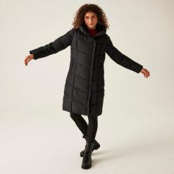 Parka damska Regatta Nurie. Brązowe kurtki damskie Regatta, z puchu, bez kaptura. W wyprzedaży za 329.99 zł.