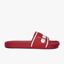 Klapki DIADORA SERIFOS SPECTRA. Czerwone klapki damskie Diadora, bez wzorów, bez obcasa, bez zapięcia. Za 49.99 zł.