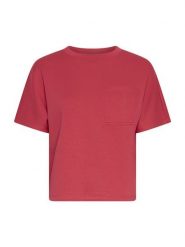 MOSS COPENHAGEN Koszulka "Harissa Ima" w kolorze czerwonym rozmiar: M/L. Czerwone bluzki damskie Moss Copenhagen, l, bez wzorów, z wiskozy, klasyczne, bez kołnierzyka, bez ramiączek. Za 158.10 zł.