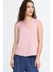 Nife Bluzka w kolorze jasnoróżowym rozmiar: 40. Różowe bluzki damskie Nife, bez wzorów, z wiskozy, bez kołnierzyka, bez ramiączek. Za 130.50 zł.