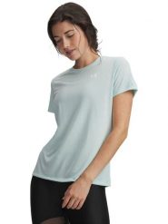 Under Armour Koszulka sportowa "Tech SSC" w kolorze miętowym rozmiar: L. Zielone koszulki sportowe damskie Under Armour, l, bez wzorów, z materiału, bez ramiączek, outdoorowe. Za 91.95 zł.