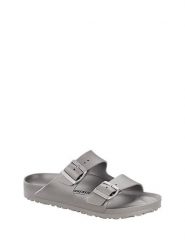 Birkenstock Klapki w kolorze szarym rozmiar: 39. Szare klapki damskie Birkenstock, bez wzorów, z otwartym noskiem, bez obcasa, bez zapięcia. Za 305.29 zł.