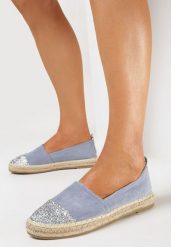 Niebieskie Espadryle Nysalenia. Niebieskie espadryle damskie Born2be, bez wzorów, bez obcasa. Za 84.99 zł.